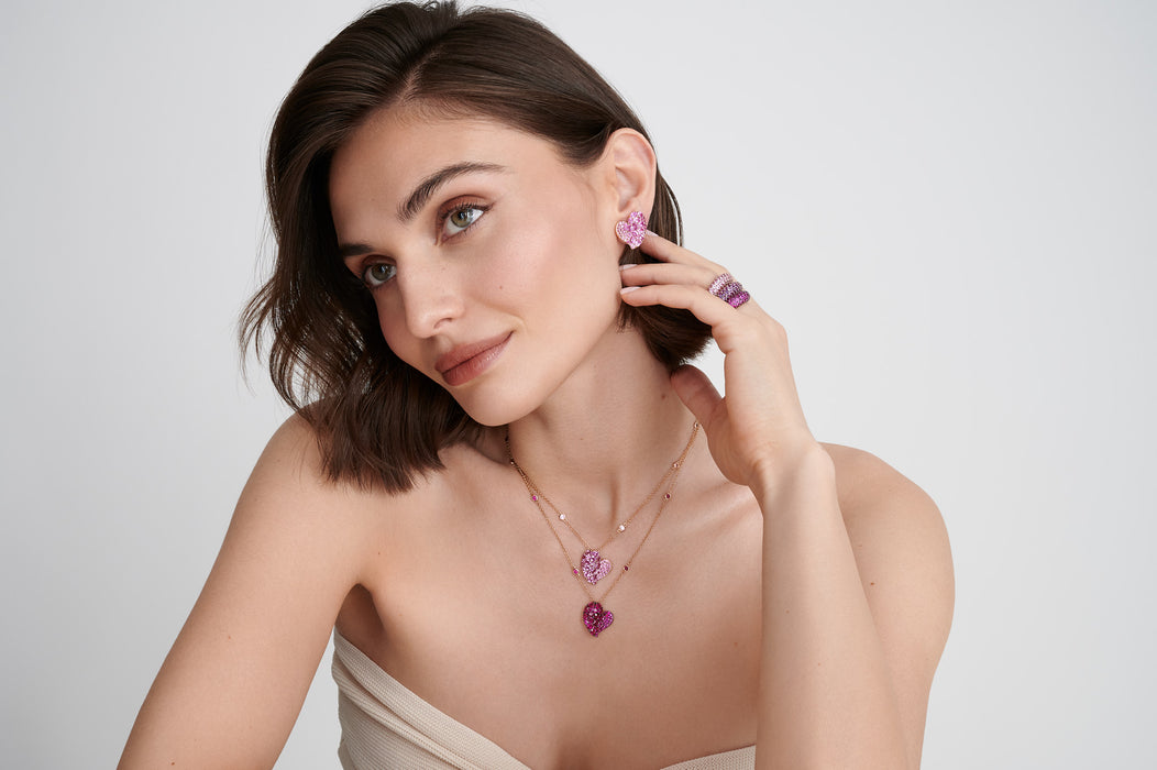 Wave Heart Medium Earring