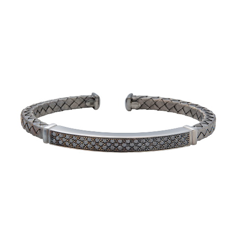 Oro Black Diamond Open Bracelet