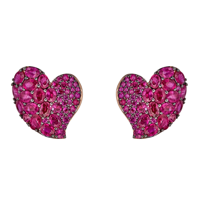 Wave Heart Medium Earring