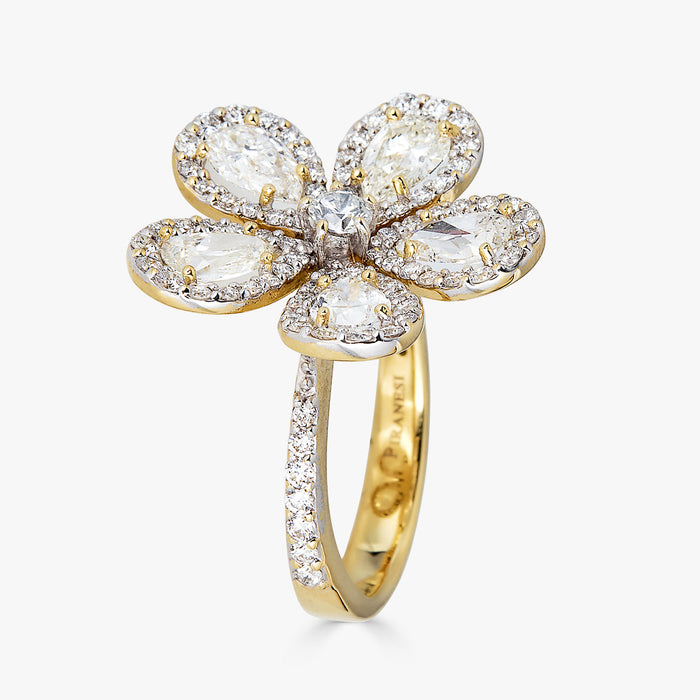 Classic Flower Ring in Diamond