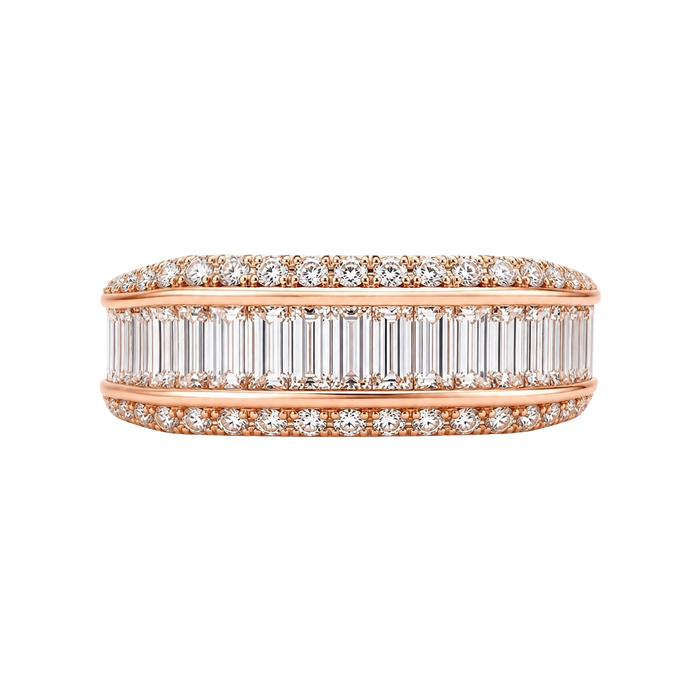 Approx. carats 2.94 Baguette Diamonds&nbsp;
2.22 carats Round Diamonds
Set in 18K Rose Gold