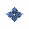 Approx. 0.93 carats Round Blue Sapphires

0.03 carats Round Diamonds
Set in 18K White Gold