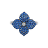 Approx. 0.93 carats Round Blue Sapphires

0.03 carats Round Diamonds
Set in 18K White Gold