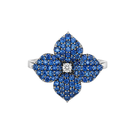 Approx. 0.93 carats Round Blue Sapphires

0.03 carats Round Diamonds
Set in 18K White Gold