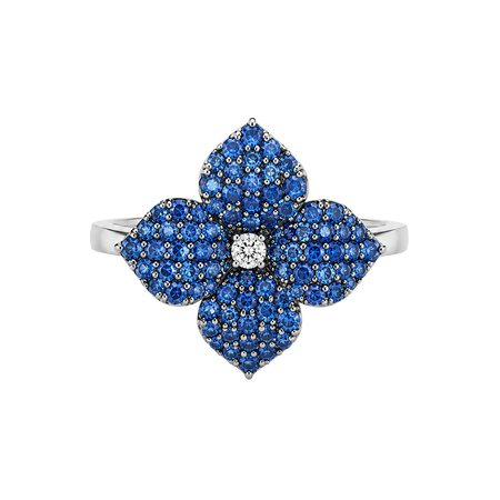 Approx. 0.93 carats Round Blue Sapphires

0.03 carats Round Diamonds
Set in 18K White Gold