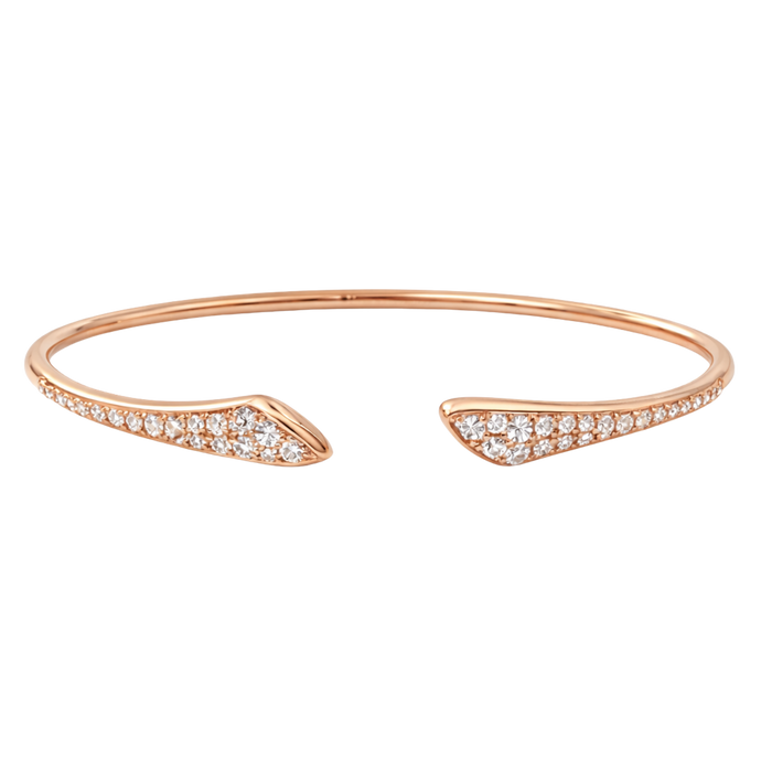 Pave One Slim Open Bangle