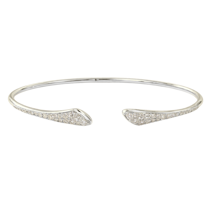 Pave One Slim Open Bangle