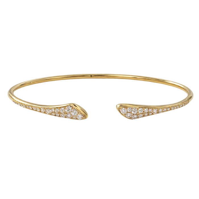 Pave One Slim Open Bangle