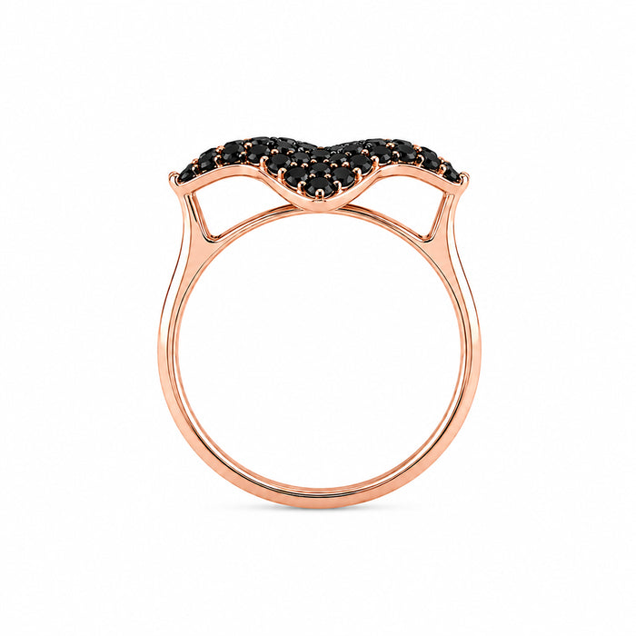 Approx. 0.75 carats Round Black Diamonds

0.03 carats Round Diamonds
Set in 18K Rose Gold