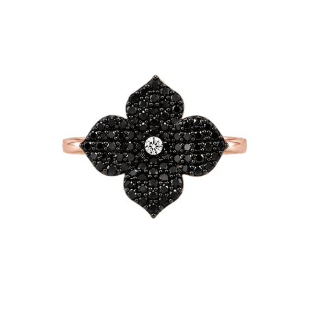 Approx. 0.75 carats Round Black Diamonds

0.03 carats Round Diamonds
Set in 18K Rose Gold