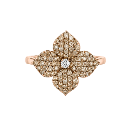 Approx. 0.72 carats Round Champagne Diamonds

0.03 carats Round Diamonds
Set in 18K Rose Gold