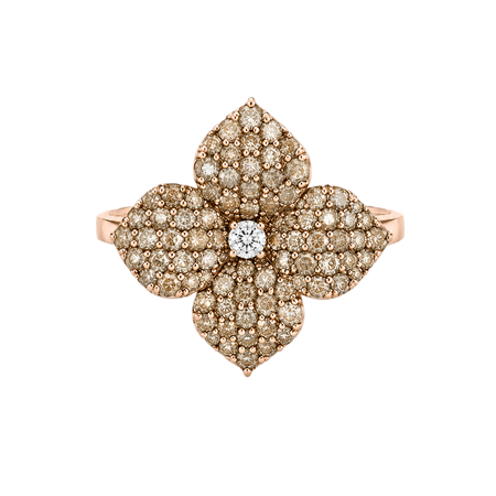 Approx. 0.72 carats Round Champagne Diamonds

0.03 carats Round Diamonds
Set in 18K Rose Gold