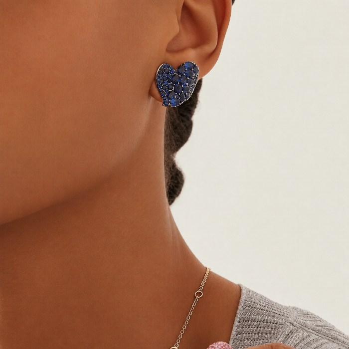 Wave Heart Medium Earring