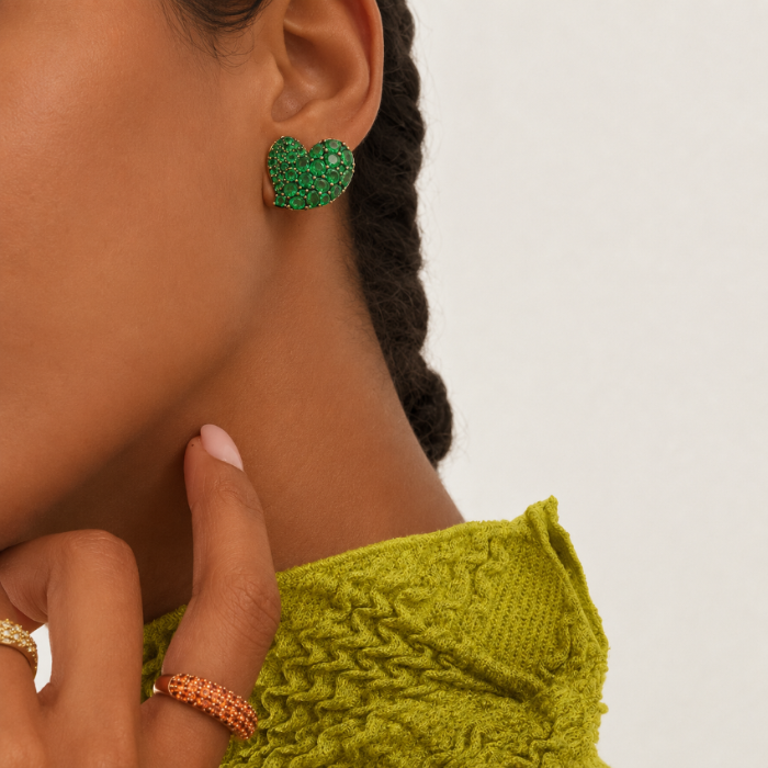 Wave Heart Medium Earring