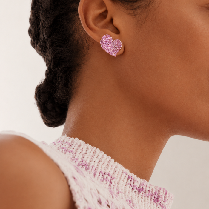 Wave Heart Medium Earring