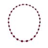 Approx. 44.09 carats Oval Rubies&nbsp;
4.99 carats Round Diamonds&nbsp;
Necklace set in 18K White Gold&nbsp;
16.5 in