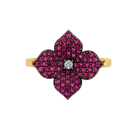 Approx. 0.93 carats Round Deep Pink Sapphires

0.03 carats Round Diamonds
Set in 18K Rose Gold