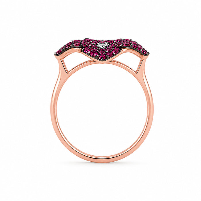 Approx. 0.93 carats Round Deep Pink Sapphires

0.03 carats Round Diamonds
Set in 18K Rose Gold