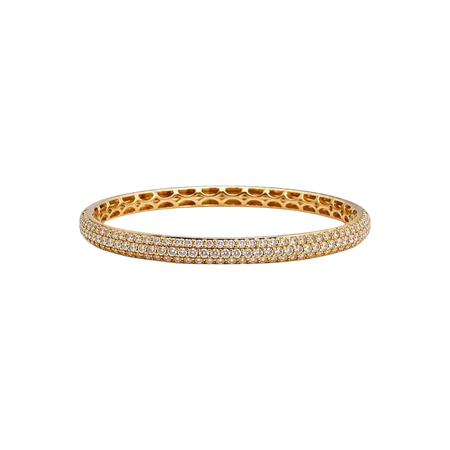 dome small bangle 2.51 carats 18k yellow gold