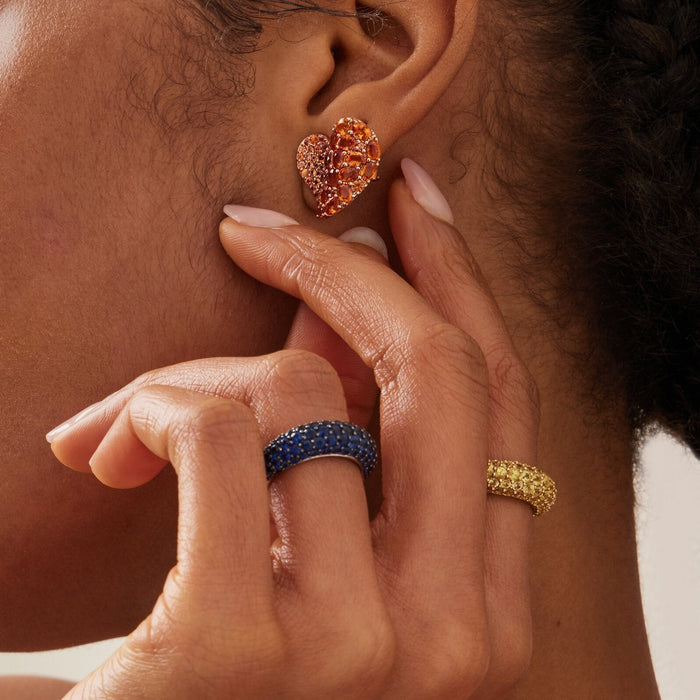 Wave Heart Medium Earring