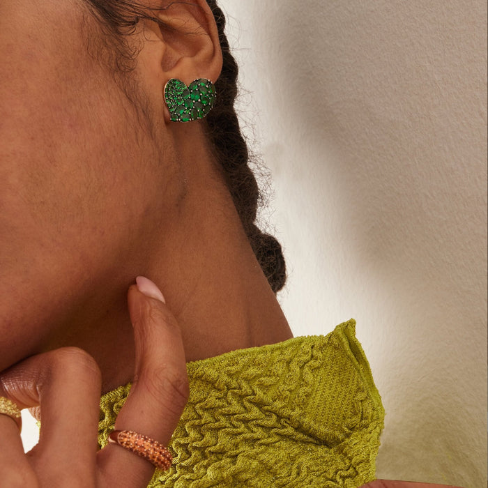 Wave Heart Medium Earring