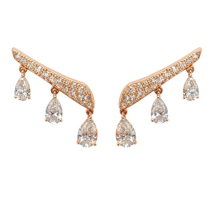 One Triple Pear Earrings