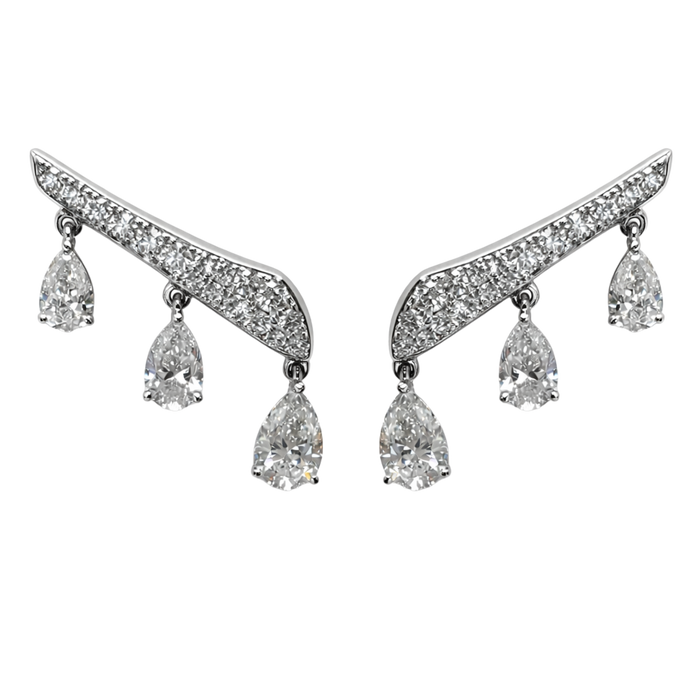 One Triple Pear Earrings