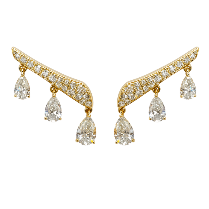 One Triple Pear Earrings