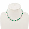 Approx 31.75 carats Oval Emerald&nbsp;
6.50 carats Round Diamonds
Necklace set in 18K White Gold