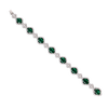 Approx. 8.62 carats Oval Emeralds&nbsp;
3.57 carats Round Diamonds&nbsp;
Bracelet set in 18K White Gold&nbsp;
6.75 in