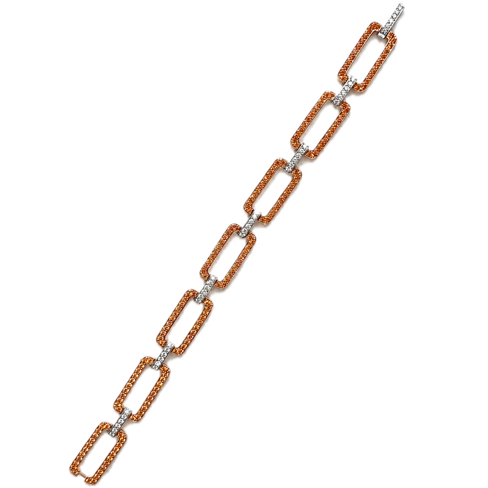 Orange Flat Link Bracelet