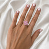 Approx. 0.93 carats Round Pink Sapphires

0.03 carats Round Diamonds
Set in 18K Rose Gold