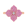 Approx. 0.93 carats Round Pink Sapphires

0.03 carats Round Diamonds
Set in 18K Rose Gold
