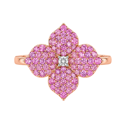 Approx. 0.93 carats Round Pink Sapphires

0.03 carats Round Diamonds
Set in 18K Rose Gold