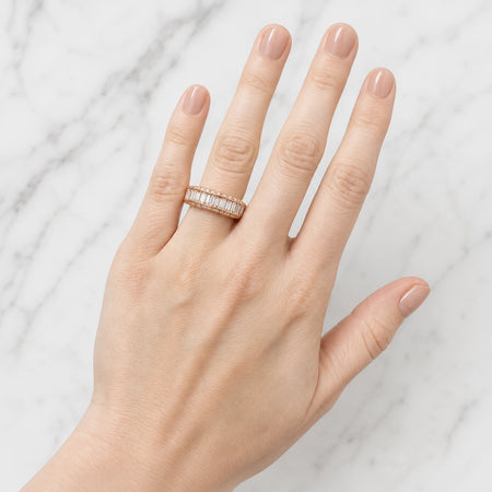 Approx. carats 2.94 Baguette Diamonds&nbsp;
2.22 carats Round Diamonds
Set in 18K Rose Gold