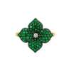 Approx. 0.92 carats Round Tsavorite Sapphires

0.03 carats Round Diamonds
Set in 18K Yellow Gold