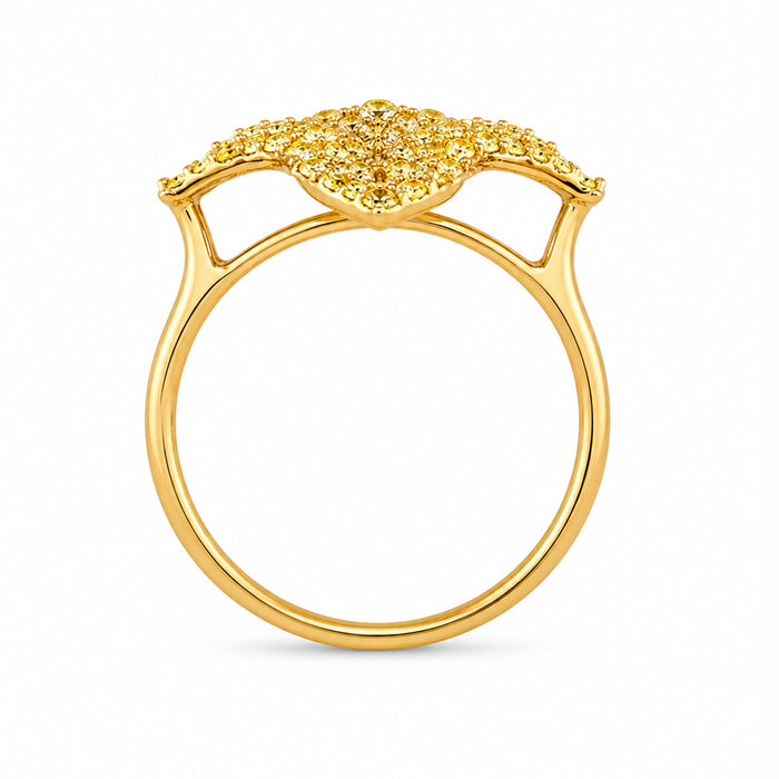Approx. 1.01 carats Round Yellow Sapphires
0.04 carats Round Diamonds
Set in 18K Yellow Gold