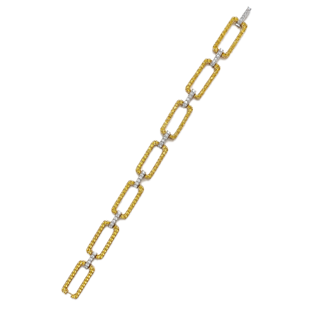 Approx. 4.92 carats Round Orange Sapphires
0.89 carats Round Diamonds

Bracelet set in 18K Yellow Gold