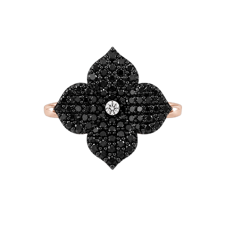 Approx. 0.75 carats Round Black Diamonds

0.03 carats Round Diamonds
Set in 18K Rose Gold