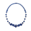 Approx. 15.51 carats Round and Oval Blue Sapphires
1.98 carats Round Diamonds
Set in 18K White and Blackened Gold