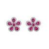 Round Ruby
1.04 carats Round White Diamond&nbsp;
Earring set in 18K White Gold with posts only
Earring Measures: 18mm x 18mm
Mouse-tail Mechanism for Drops (sold separately)