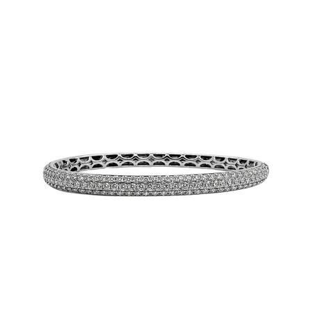 Dome small bangle 2.49 carats 18k white gold