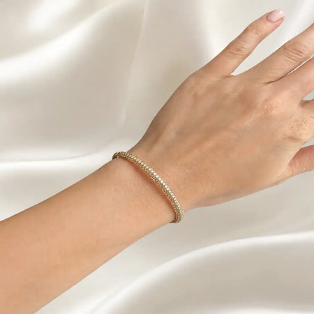 dome small bangle 2.51 carats 18k yellow gold