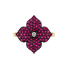 Approx. 0.70 carats Round Deep Pink Sapphires

0.04 carats Round Diamonds
Set in 18K Rose Gold