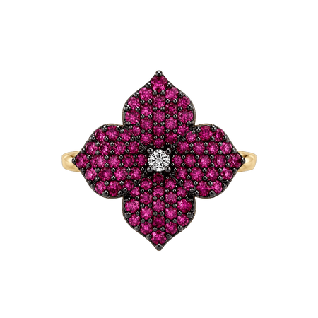 Approx. 0.70 carats Round Deep Pink Sapphires

0.04 carats Round Diamonds
Set in 18K Rose Gold