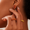 Wave Heart Medium Earring