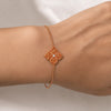 0.94&nbsp;carats Round Orange Sapphire
0.04&nbsp;carats&nbsp;center Round White Diamond
Bracelet&nbsp;Set in 18K Rose Gold
Flower Motif: 12mm X 12mm
Bracelet Length 6.75