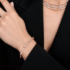 Approx. 2.20 carats of round diamonds
Bracelet is set in 18K Rose Gold

Measures 6.75 inches in length