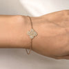 0.79 carats Round White Diamonds
Bracelet Set in 18K Rose Gold
Flower Motif: 12mm X 12mm
Bracelet Length 6.75 inches