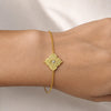 0.94 carats Round Yellow Sapphire
0.04 carats center Round White Diamond
Bracelet&nbsp;Set in 18K Yellow&nbsp;Gold
Flower Motif: 12mm X 12mm
Bracelet Length 6.75&nbsp;Inches